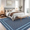 Washable Rugs for Living Room,Geometric Bordered Non Slip Dining Room Carpet, Low Pile Ultra Thin Floor Cover, Modern Non Shedding - 4 of 4