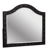 Royal Hampton Dresser Vanity Mirror, Crystal Tufted Black Velvet Upholstered Arched Frame - 2 of 4
