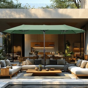 Captiva Designs 13ft Double-Sided Patio Umbrella, Large Rectangle Outdoor Market Umbrella - 1 of 4