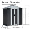 5X3 Feet Dark Grey Outdoor Storage Shed With Aluminum Alloy Frame (old SKU W2794P195736) - 2 of 4