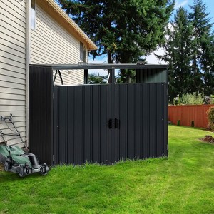 Garbage Bin Shed Stores 2 Trash Cans Metal Outdoor Bin Shed for Garbage Storage,Stainless Galvanized Steel, Bin Shed for Garden Yard Lawn - 1 of 4