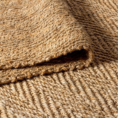 Espina Natural Jute Herringbone Handwoven Area Rug, 2x8
