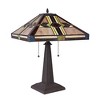 Chloe Lighting CARLA Tiffany-style Mission Blackish Bronze 2 Light Table Lamp 16Inch Shade - 2 of 4