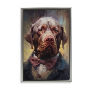Stupell Industries Dog in Timeless Suit Fashion Floating Frame Canvas Art - 1 of 4
