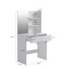 Vanity Desk with Mirror White Makeup Vanity Dresser with 2 Drawers & Open Storage Shelves, Dressing Table for Bedroom - 4 of 4
