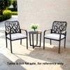SKRAN Outdoor Patio K/D Aluminum Stationary Dining Chairs 2PCS with Outdoor-grade Fabric Cushions, Branch-Like Backrest ,Wood Armrests, Bourbon Brown - 2 of 4
