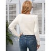 Coolmee Women's Furry Cropped Cardigan Long Sleeves Open Front V-Neck Button Down Casual Knit Sweater Coat - 2 of 4