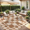 Modern Geometric Indoor Outdoor Carpet, Washable Accent Rugs, Foldable Contemporary Floor Cover - 3 of 4