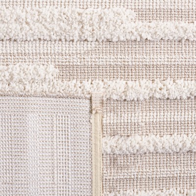 Ivory Geometric Square Synthetic Easy-Care Area Rug - 6'7" x 6'7"