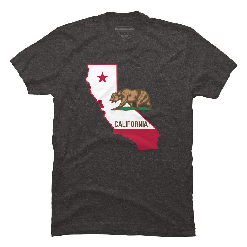 Design By Humans California State Pride Bear By T-Shirt, 1 of 3