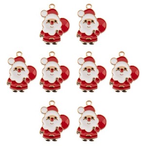 John Bead 8pcs Sweet & Petite 23x17mm Santa Small Christmas Holiday Charms - 1 of 4