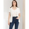 INSPIRE CHIC Women's Notch Lapel Collar One Button Office Formal Short Sleeve Blazer - 2 of 4