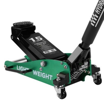 Syemin Lift Jacks Floor Jack 1.5 Ton Hydraulic Low Profile Car Jack, Lightweight Service Jack with Quick Lift Dual Pump, Green, 44.88"*14.6"*13.4"