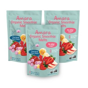 Amara Organic Smoothie Melts Mixed Red Berries Plant Based Yogurt Baby Snack - 1oz - 1 of 4