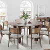 PexFix 59" Modern Round Dining Table for 6-8 with Dense Wood Tabletop & Stable Base Wooden Dining Table for Kitchen Dining Room Walnut - 2 of 4