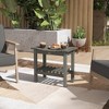 Outsunny 2-Tier Outdoor Side Table, Weather Resistant Shower Bench with Handles, Non-Slip Pads - 3 of 4