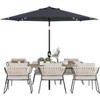 9ft Solar Patio Umbrella - Easy Tilt Crank, 8-Rib Design for Pool/Deck/Backyard (All-Season Weather Resistant) - 2 of 4