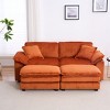 PAGED Corduroy Sofa Comfy Deep Seat Couch with 2 Back Pillows, 2 Toss Pillows and 2 Ottoman for Living Room, Home Office - 4 of 4