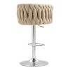 DSVIMOY Counter and Bar Stool Set of 2 Adjustable Swivel Bar Chairs with Woven Back for Kitchen, Yellow, 27.95"*17.9"*20.08" - 4 of 4