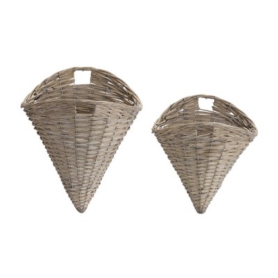 Melrose Willow Wall Basket (Set of 2)