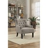 Sapphtopaz 1pc Accent Chair with  Button Tufted Textured Fabric Solid Wood Lounge Chair Living Room Chair Comfy Chair for Living Room Bedroom Studio - 3 of 4