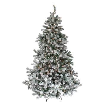 Northlight 6.5' Prelit Artificial Christmas Tree Flocked Natural Emerald - Clear Lights