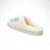 Aéropostale Women’s Fuzzy Pile High Fleece Bow Mule Slippers – Ivory Slip-On House Shoes with Light-Blue Embroidered Bow - 4 of 4