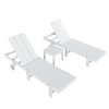 WestinTrends Ashore 2pcs Modern Poly Reclining Chaise Lounge With Wheels plus 1pc side table - 4 of 4