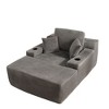 XIZZI 67" Oversized Chaise Lounge Indoor, No Assembly Required, Upholstered Sofa Bed with Throw Pillows & Optional Cup Holder for Extra Comfort - 2 of 4