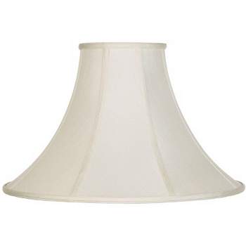Imperial Shade Creme Large Bell Lamp Shade 7" Top x 20" Bottom x 13.75" Slant x 12.25" High (Spider) Replacement with Harp and Finial