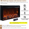 SinCiDo 70" Farmhouse Fireplace TV Stand, for 80" TV, w/ 36" Electric Fireplace, w/ Remote Control & 3D Flame, 2 Drawers, Adjustable Partition - 4 of 4