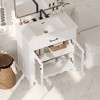 ACEPANO 31 in. W Modern Bathroom Vanity with Tempered Glass Top, Rubberwood Legs & Soft-Close Cabinet Doors-White - 3 of 4