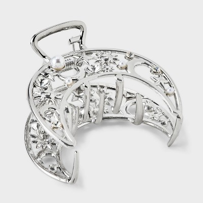 Metal Moon Claw Hair Clip - Wild Fable™ Silver