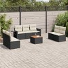 vidaXL 8 Piece Patio Sofa Set with Cushions - Black and Cream - 2 of 4