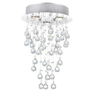 CWI Lighting Rain Drop 3 Light Flush Mount With Chrome Finish - 1 of 4