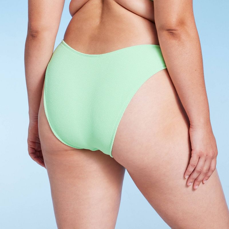 Women's Pucker Textured Extra Cheeky Extra High Leg Bikini Bottom - Wild Fable™, 6 of 9