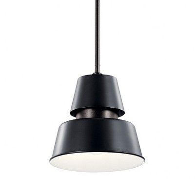 Lozano Black Aluminum Bowl Pendant with White Interior - Indoor/Outdoor