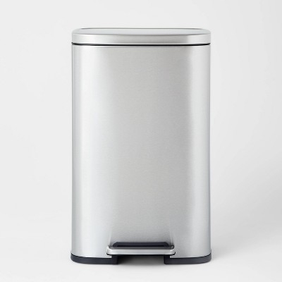 Photo 1 of 45L Rectangular Step Trash Can Silver - Brightroom