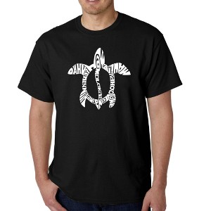 LA Pop Art Men's Word Art T-shirt - Honu Turtle - Hawaiian Islands - 1 of 4