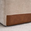 MOEPISY Linen Upholstered Armless Dining Chair with Casters Beige - 4 of 4