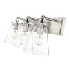 Harper 3-Light Vanity Bath Light - Dimmable Glass Shades, Brushed Nickel, 23" Wide - 3 of 4