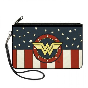Womens Wonder Woman Patriotic Large Zipper Wallet - 1 of 2