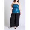ELOQUII Women's Plus Size Pleated Faux Leather Top - 4 of 4