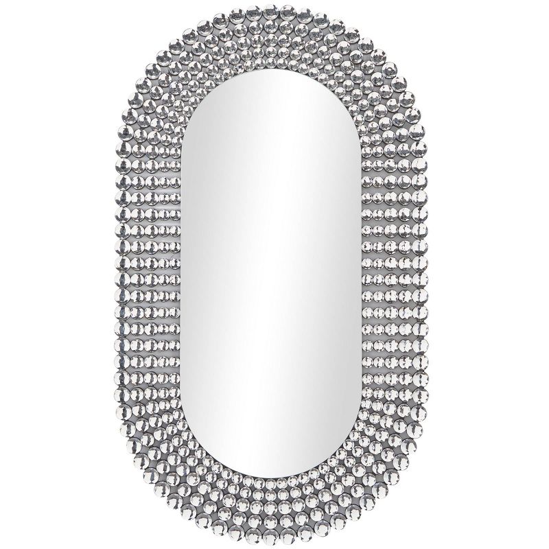 48&#34;x28&#34; Glass Oval Wall Mirror with Layered Crystal Frame Silver - Olivia &#38; May, 5 of 7