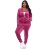 Women's Plus Size 2 Piece Velour Tracksuit Set - White Mark - 4 of 4