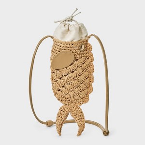 Straw Fish Crossbody Bag - A New Day™ Cream - 1 of 4