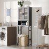Dcolora Over The Toilet Storage Cabinet, Bathroom Organizer with Tempered Glass Doors - 4 of 4