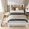CSBDHome Solid Wood Twin Size Bed Framewith 2 Drawers, No Box Spring Needed - 3 of 4