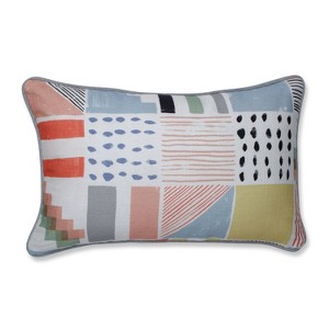 Amagansett Summer Lumbar Throw Pillow - Pillow Perfect, Pink Gray Blue