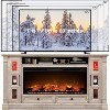 SinCiDo Farmhouse Fireplace TV Stand for 80 Inch TV, Electric Fireplace Entertainment Center w/ LED lights & Glass Door Cabinets & Drawers - 3 of 4